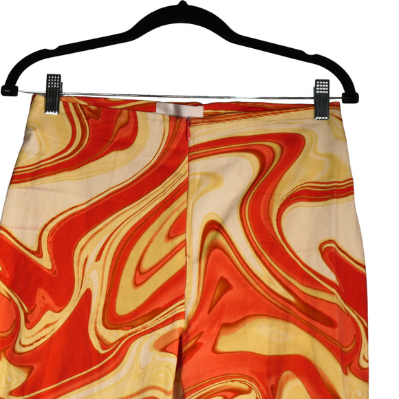 Hosberg Pants Womens Medium Orange Yellow Wide Leg Retro 70s Statement Piece - Picture 2 of 8